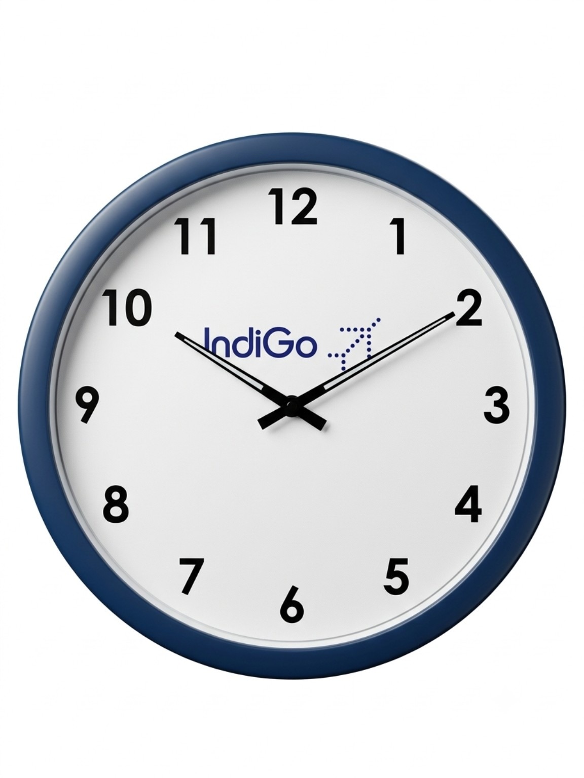 Corporate clock customized with IndiGo branding